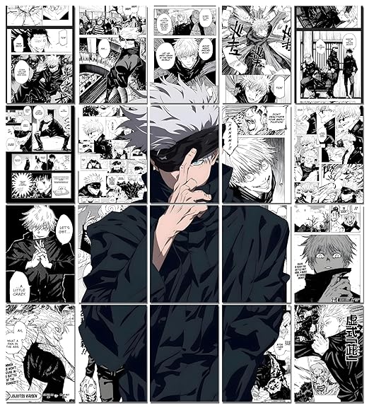 Gojo Satoru Manga Poster Set - Set of 20, 210 mm x 297 mm, 300 GSM Paper, Anime Posters, Gojo Poster (Gojo Manga 1)